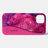 Aangepaste roze Paarse Waterverf Case-Mate iPhone Case (Achterkant (horizontaal))