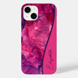 Aangepaste roze Paarse Waterverf Case-Mate iPhone 14 Hoesje