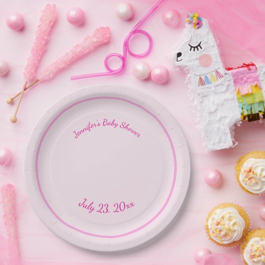 Aangepaste roze papieren bordje (Feest)