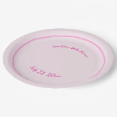 Aangepaste roze papieren bordje (Gekanteld)