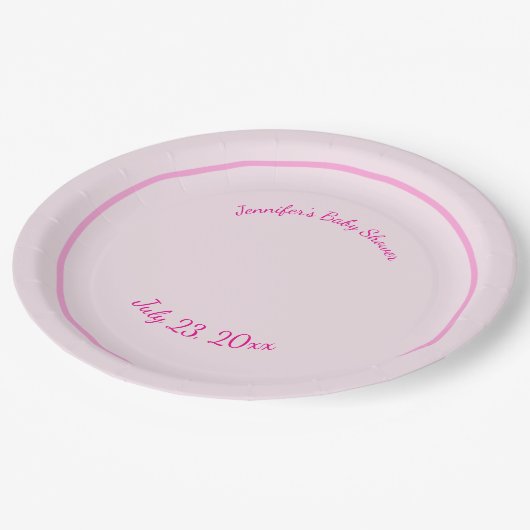 Aangepaste roze papieren bordje (Gekanteld)