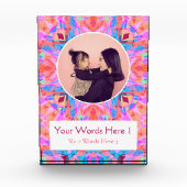 Aangepaste Roze Peach Star Happy Birthday Lady's G Fotoblokken (Voorkant)