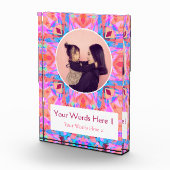 Aangepaste Roze Peach Star Happy Birthday Lady's G Fotoblokken (Rechts)