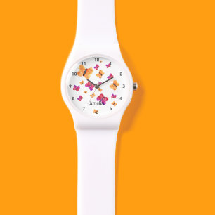 Aangepaste roze pekelvlieg horloge