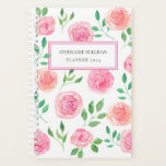 Aangepaste roze platenmachine planner<br><div class="desc">Deze florale Planner is versierd met roze rozen van de waterverf en groene bladeren. Eenvoudig aan te passen. Gebruik de optie van het Hulpmiddel van het Ontwerp om de tekstgrootte, de stijl, en de kleur te veranderen. Omdat wij ons kunstwerk creëer, zult u dit nauwkeurige afbeelding niet vinden van andere...</div>