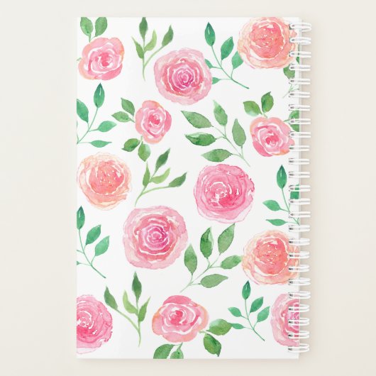 Aangepaste roze platenmachine planner (Achterkant)