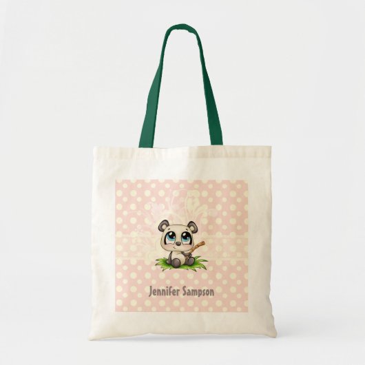 Aangepaste roze podots canvas tas (Voorkant)