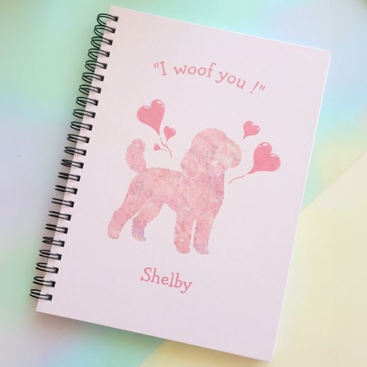 Aangepaste Roze Poedel | Persoonlijk Geschenkagend Notitieboek