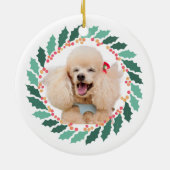 Aangepaste Roze Poedel Silhouet en Foto Ornament (Achterkant)