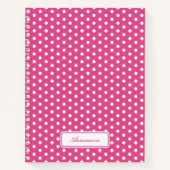 Aangepaste Roze Polka Dot Spiral Notitieboek (Voorkant)