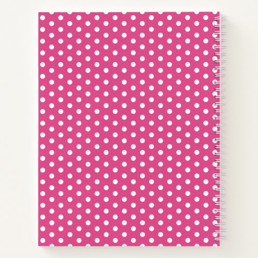 Aangepaste Roze Polka Dot Spiral Notitieboek (Achterkant)