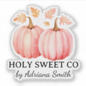 Aangepaste roze pompoen voor Business Cut Sticker (Voorkant)