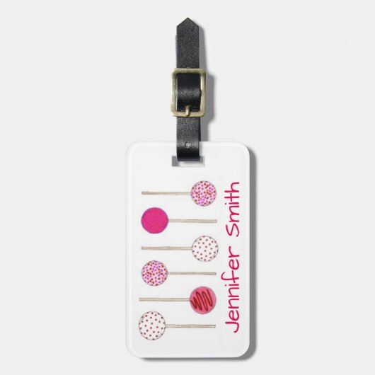 Aangepaste roze Pop bakkerij Bagagelabel (Voorkant verticaal)