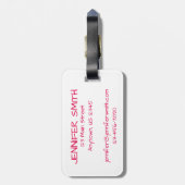 Aangepaste roze Pop bakkerij Bagagelabel (Achterkant verticaal)