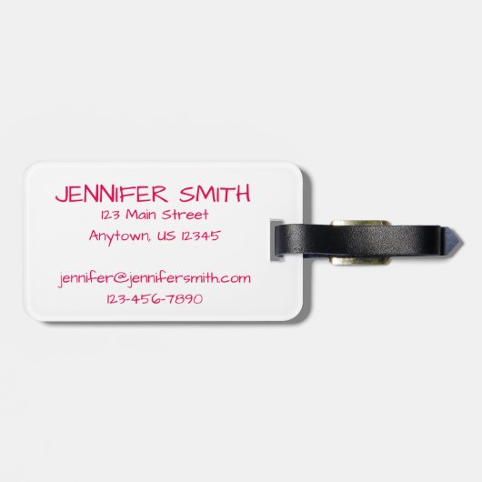 Aangepaste roze Pop bakkerij Bagagelabel (Achterkant horizontaal)