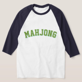 Aangepaste Roze Preppy Varsity Mahjong Grafisch T-shirt