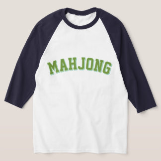 Aangepaste Roze Preppy Varsity Mahjong Grafisch T-shirt