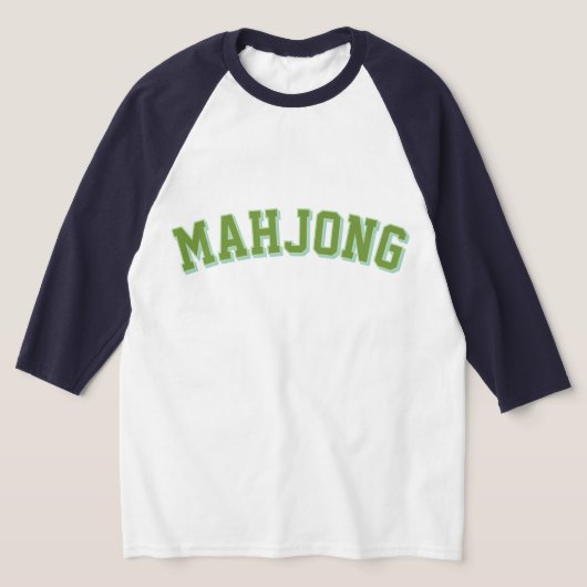 Aangepaste Roze Preppy Varsity Mahjong Grafisch T-shirt (Laagn)