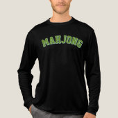 Aangepaste Roze Preppy Varsity Mahjong Grafisch Tri-Blend Shirt (Voorkant volledig)