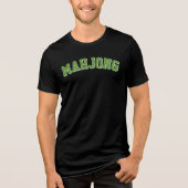 Aangepaste Roze Preppy Varsity Mahjong Grafisch Tri-Blend Shirt (Voorkant)