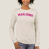 Aangepaste Roze Preppy Varsity Mahjong Grafisch Tri-Blend Shirt (Voorkant)
