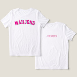 Aangepaste Roze Preppy Varsity Mahjong Grafisch Tri-Blend Shirt