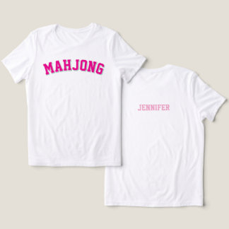 Aangepaste Roze Preppy Varsity Mahjong Grafisch Tri-Blend Shirt