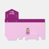 Aangepaste  roze prinses bedankdoosjes (Uitgevouwen)