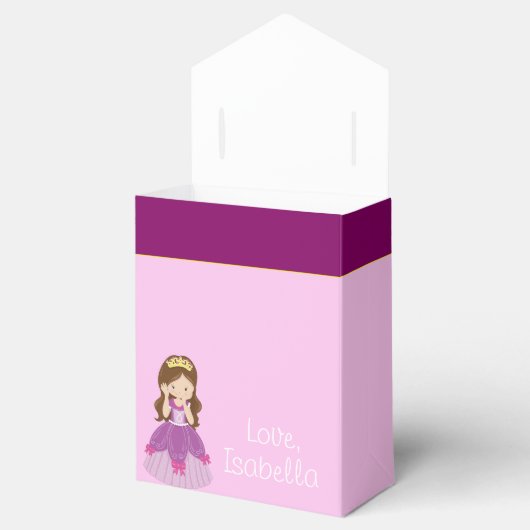Aangepaste  roze prinses bedankdoosjes (Geopend)