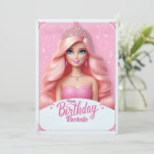 Aangepaste Roze Prinses Gefeliciteerd Kaart (Staand voorkant)
