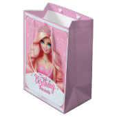 Aangepaste Roze Prinses Gefeliciteerd Medium Cadeauzakje (Achterkant Gekanteld)