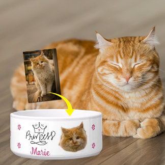 Aangepaste Roze Prinses Kat Voerbakje