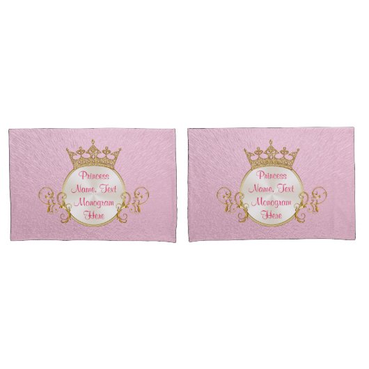 Aangepaste roze prinses Pillow-Hoesje set of 1 Kussensloop (Voorkant-Set)