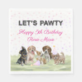 Aangepaste roze puppy Dog Birthday Party Servet (Voorkant)