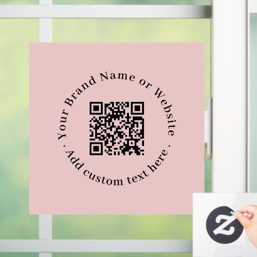 Aangepaste Roze QR | Moderne Zakelijke Weergave Raamsticker (Huis)