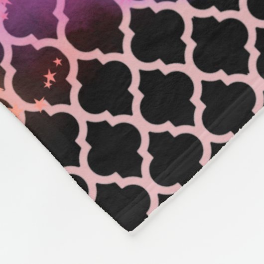 Aangepaste roze Quatrefoil regenboogontsteking Fleece Deken (Hoek)