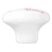 Aangepaste roze Rattle Drawer Knob Keramische Knop (Zijkant)