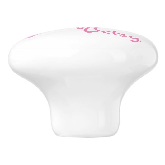 Aangepaste roze Rattle Drawer Knob Keramische Knop (Zijkant)