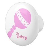 Aangepaste roze Rattle Drawer Knob Keramische Knop (Rechts)