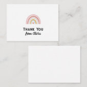 Aangepaste Roze Regenboog dank u Opmerking Kaart v Notitiekaartje (Voorkant / Achterkant)
