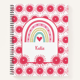 Aangepaste Roze Regenboog Monogram Notitieboek
