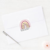 Aangepaste Roze Regenboog Neem je kind mee naar he Vierkante Sticker (Envelop)
