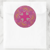 Aangepaste roze regenboogdoorsnede grote ronde Sti Sticker (Tas)
