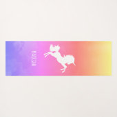 Aangepaste roze regenboogwolken Unicorn Yogamat (Achterkant (horizontaal))