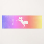 Aangepaste roze regenboogwolken Unicorn Yogamat (Voorkant (horizontaal))