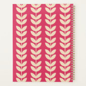 Aangepaste Roze Retro Vibe Leaf Patroon Monogram Planner (Achterkant)