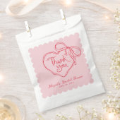 Aangepaste Roze Rode Handgetekende Hart Strik Beda Bedankzakje (Geknipt)