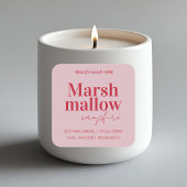 Aangepaste roze & rode kaarslabelsticker vierkante sticker