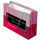 Aangepaste roze rode papiertas groot cadeauzakje (Voorkant Gekanteld)
