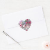 Aangepaste Roze Rode Rozen Aquarel Lege Sjabloon Hart Sticker (Envelop)